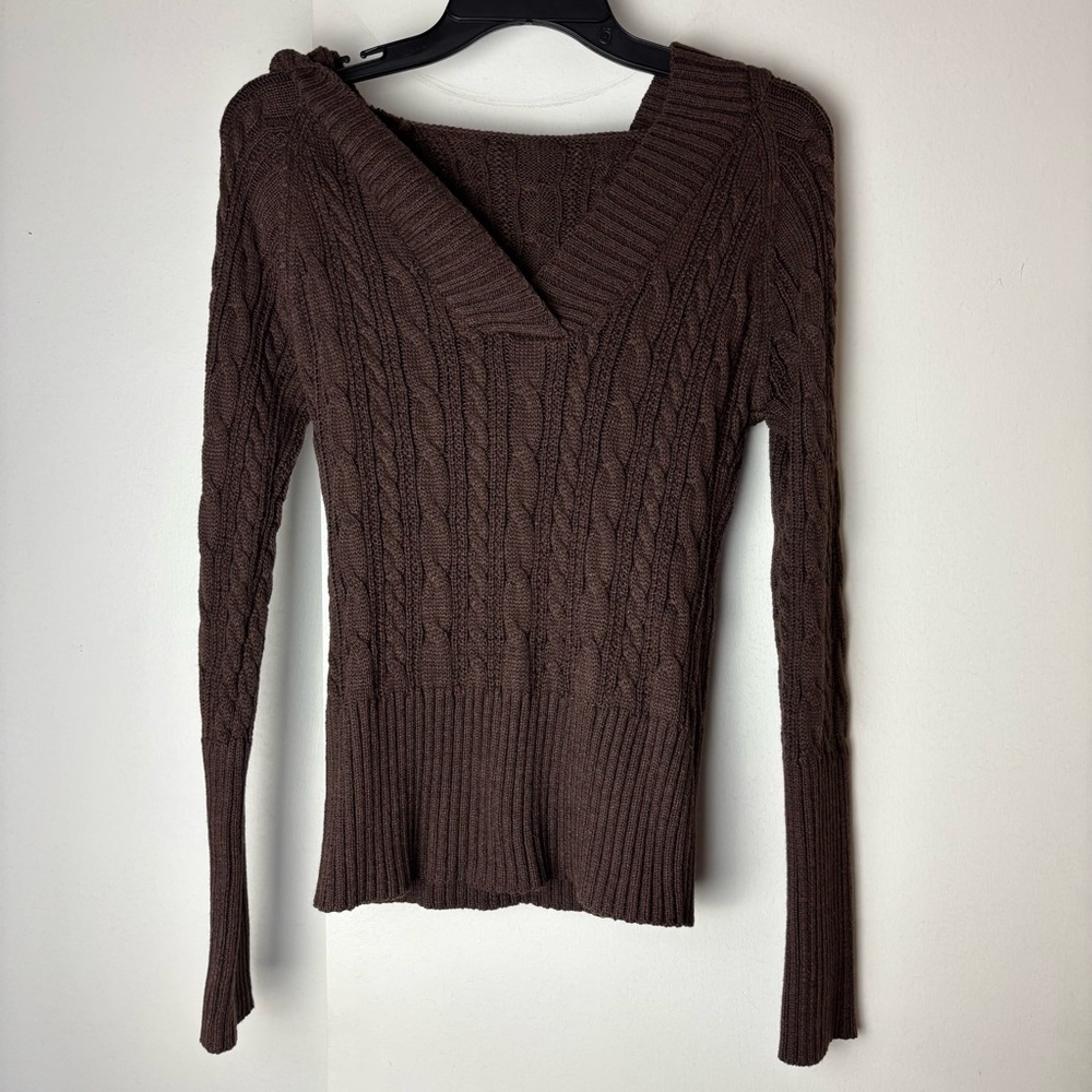 SHEIN Brown Cable Knit Women's Sweater